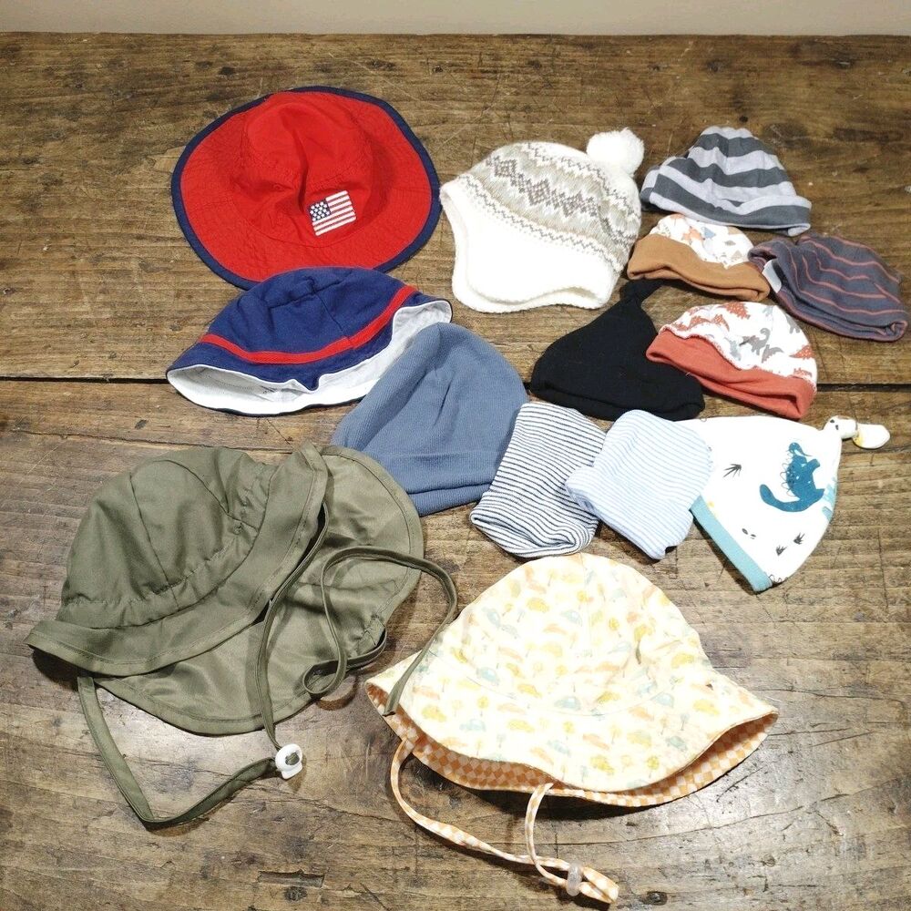 Boys Youth Baby Hat Cap Lot Sunny Dayz Carter's NB - 24M Winter Summer
